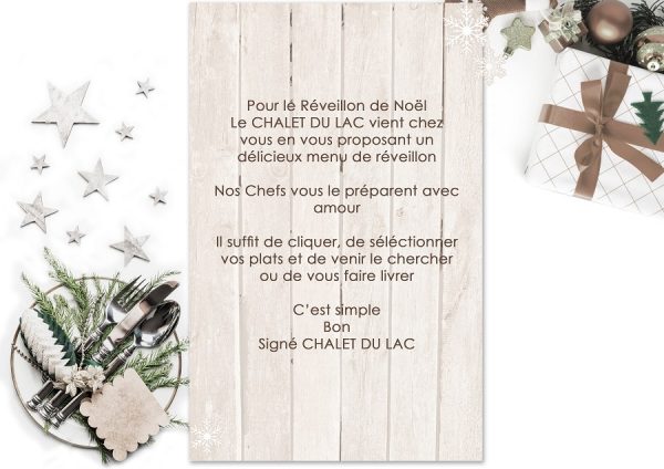 menu noel chalet du lac