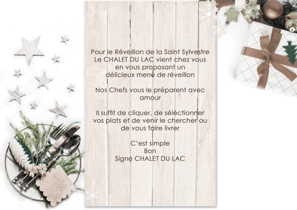 menu saint sylvestre chalet du lac