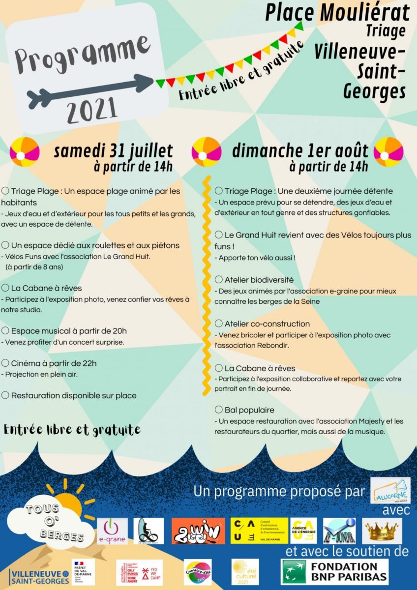 Programme tous o berges 2021