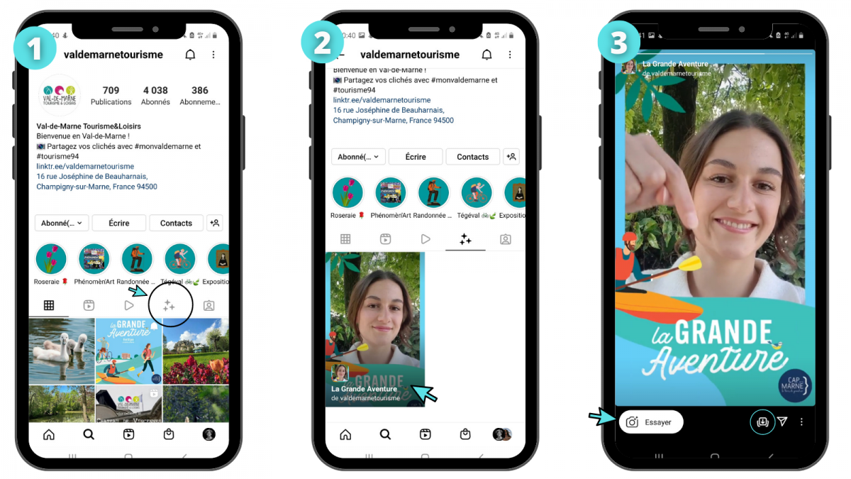 Filtre instagram grande aventure cap sur la marne