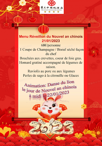 menu réveillon chinagora