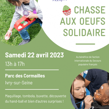Chasse aux oeufs du Secours Populaire au Parc des Cormailles