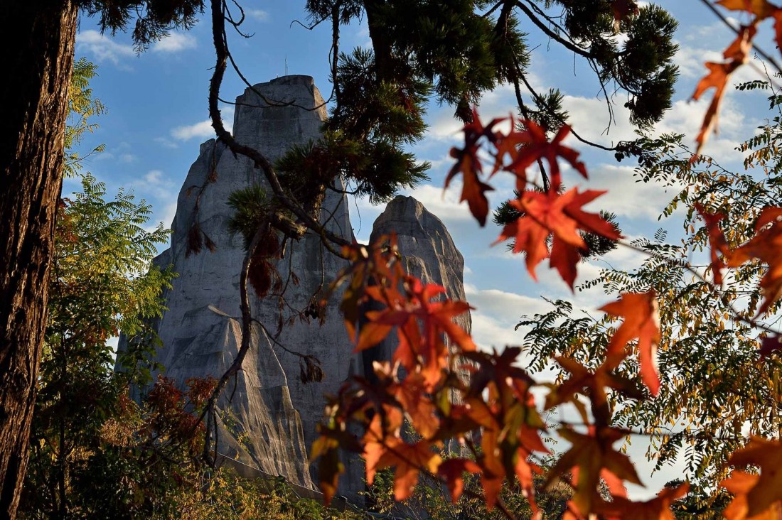 Vue du rocher du Parc Zoologique de Paris en automne