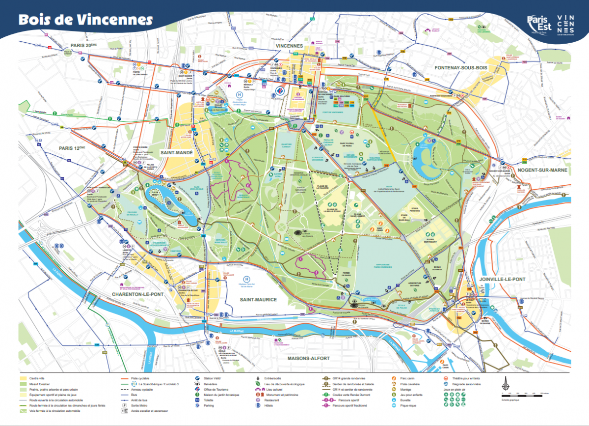 Plan du bois de Vincennes