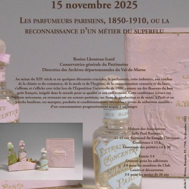 Conférence : Les Parfumeurs Parisiens, 1850-1910