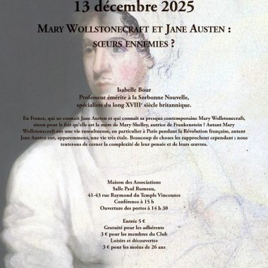 Conférence : Mary Wollstonecraft et Jane Austen, sœurs ennemies ?