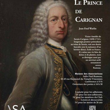 Conférence Le prince de Carignan
