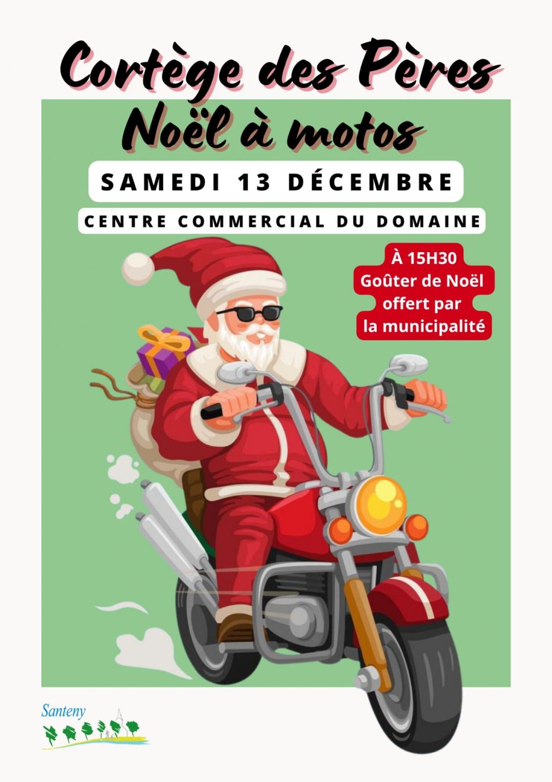 Cortège des pères noël à moto