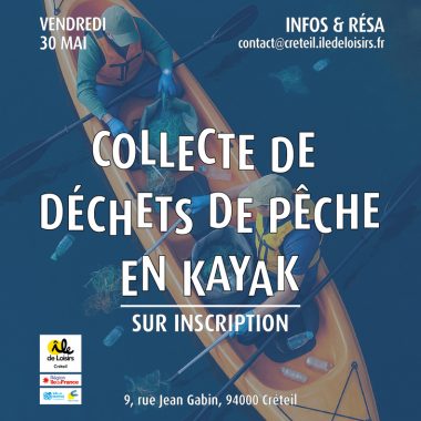 Ramassage de déchets de pêche en Kayak sur le lac