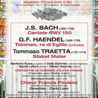 Concert Choeur Francis Poulenc Bach-Haendel-Traetta