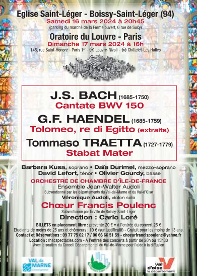 Concert Choeur Francis Poulenc Bach-Haendel-Traetta - 0