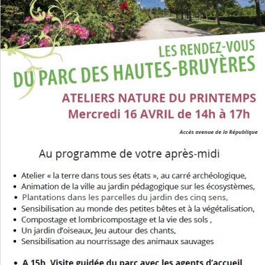 Ateliers nature du Printemps au parc des Hautes-bruyères