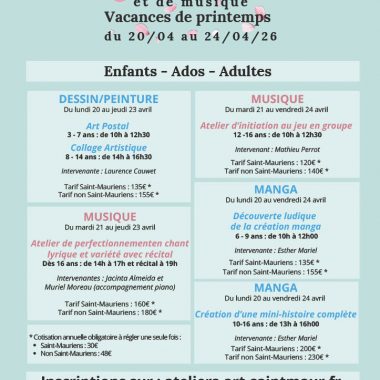 STAGES ENFANTS/ADOS/ADULTES – ARTS PLASTIQUES et MUSIQUE