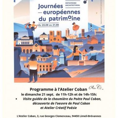La chaumière antique du Poète Paul Coban : Visite et atelier créatif de poésie :  Journées du Patrimoine